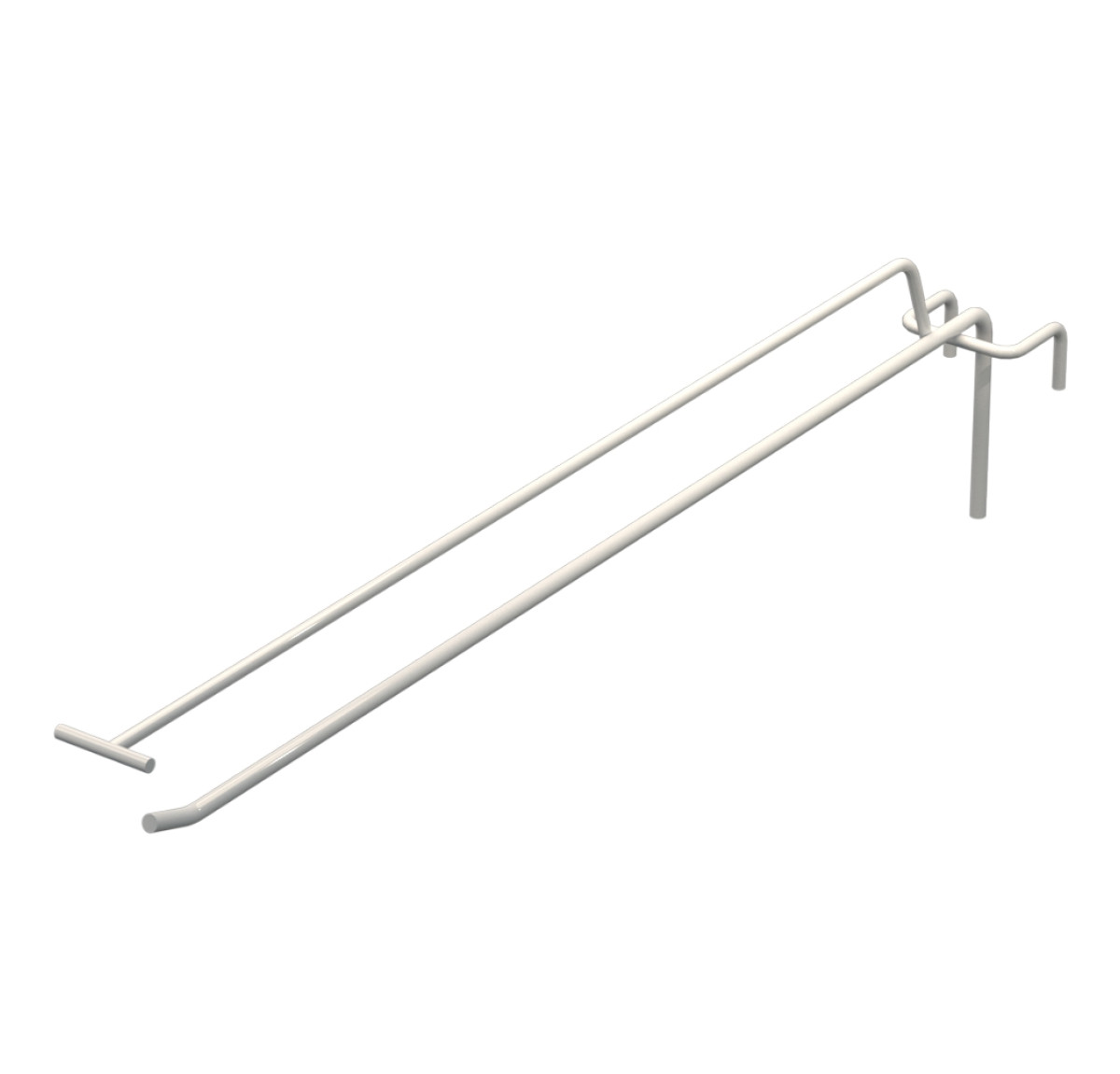 Крючок одинарный с ценникодержателем L-400 мм D-5 мм для сетки Ral 9003