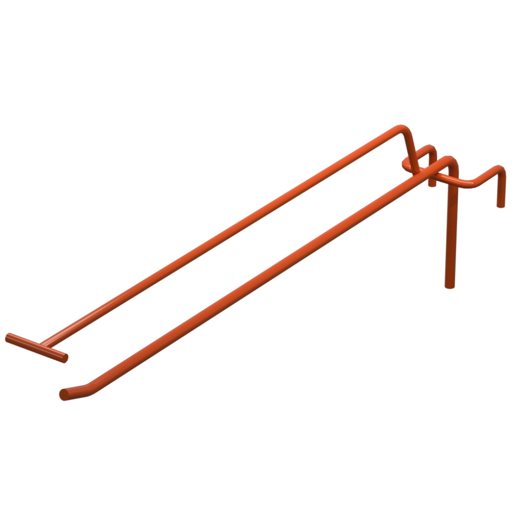 Крючок одинарный с ценникодержателем L-300 мм D-5 мм для сетки Ral 2004