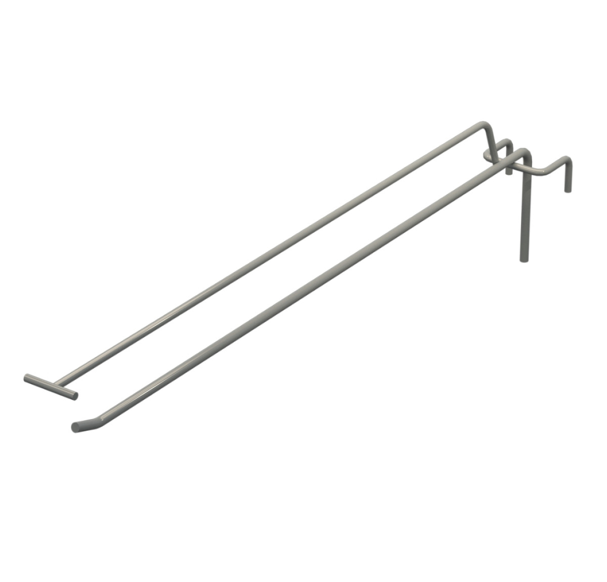 Крючок одинарный с ценникодержателем L-400 мм D-5 мм для сетки Ral 9006