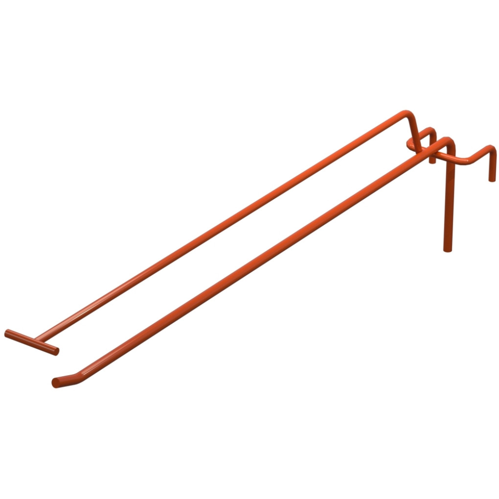 Крючок одинарный с ценникодержателем L-350 мм D-5 мм для сетки Ral 2004