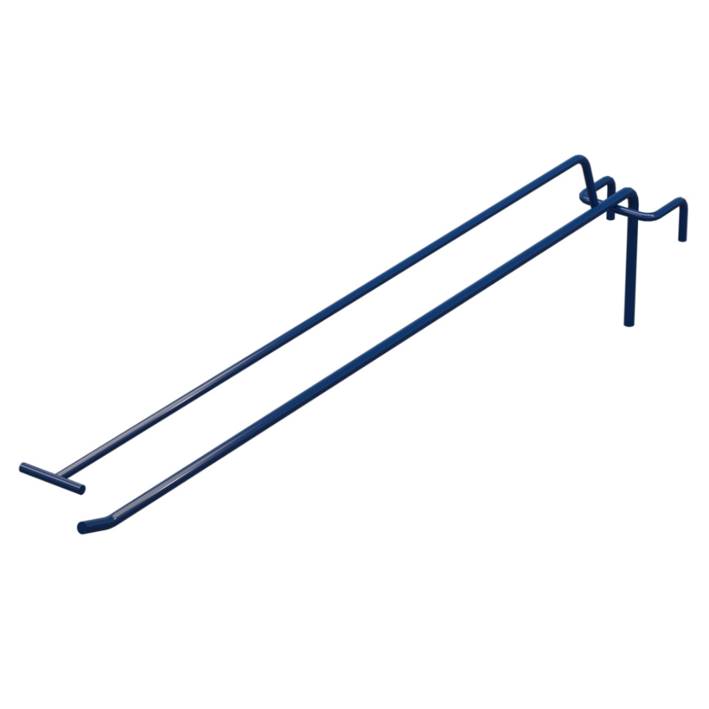 Крючок одинарный с ценникодержателем L-400 мм D-5 мм для сетки Ral 5002