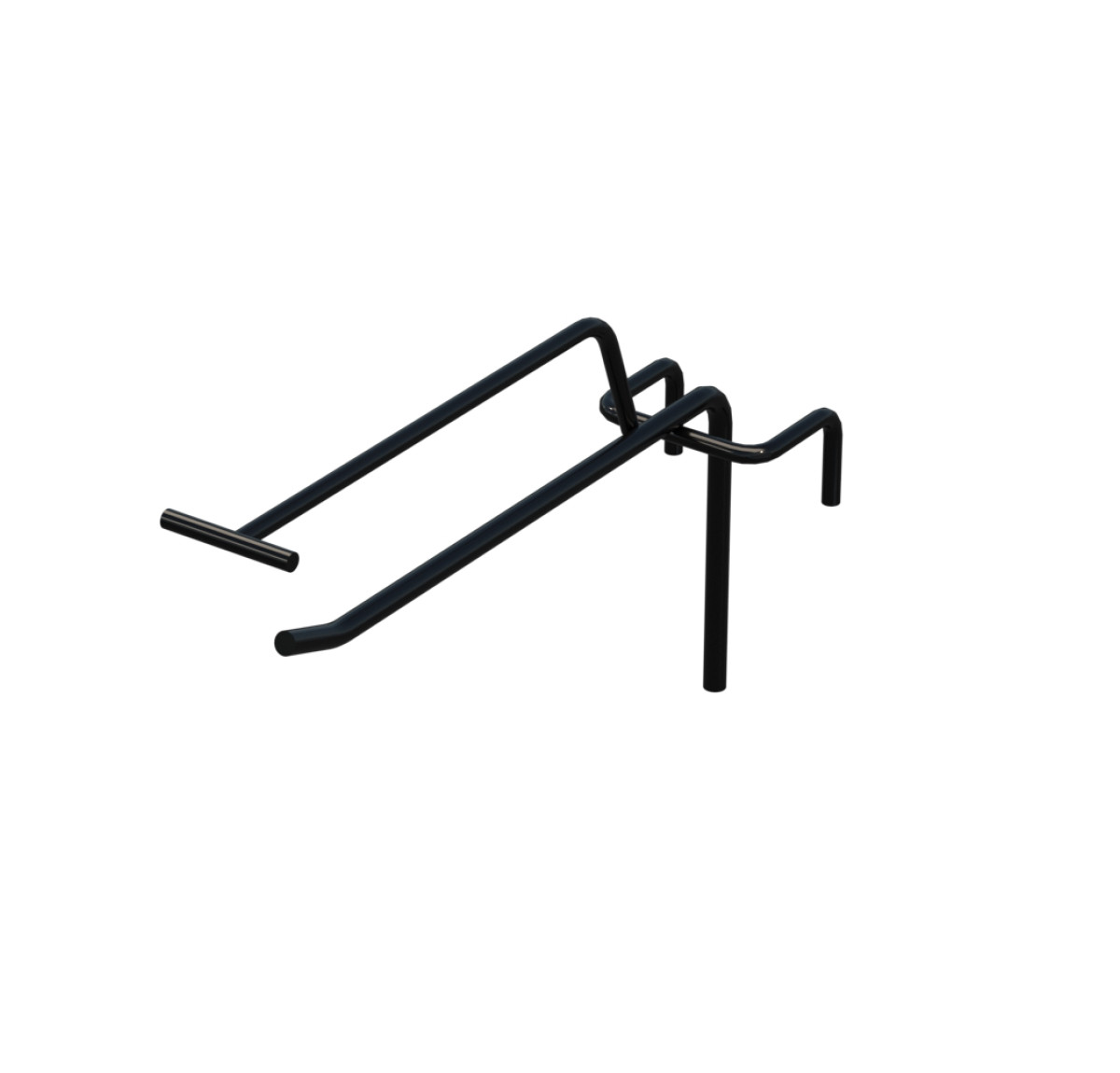 Крючок одинарный с ценникодержателем L-150 мм D-5 мм для сетки Ral 9005