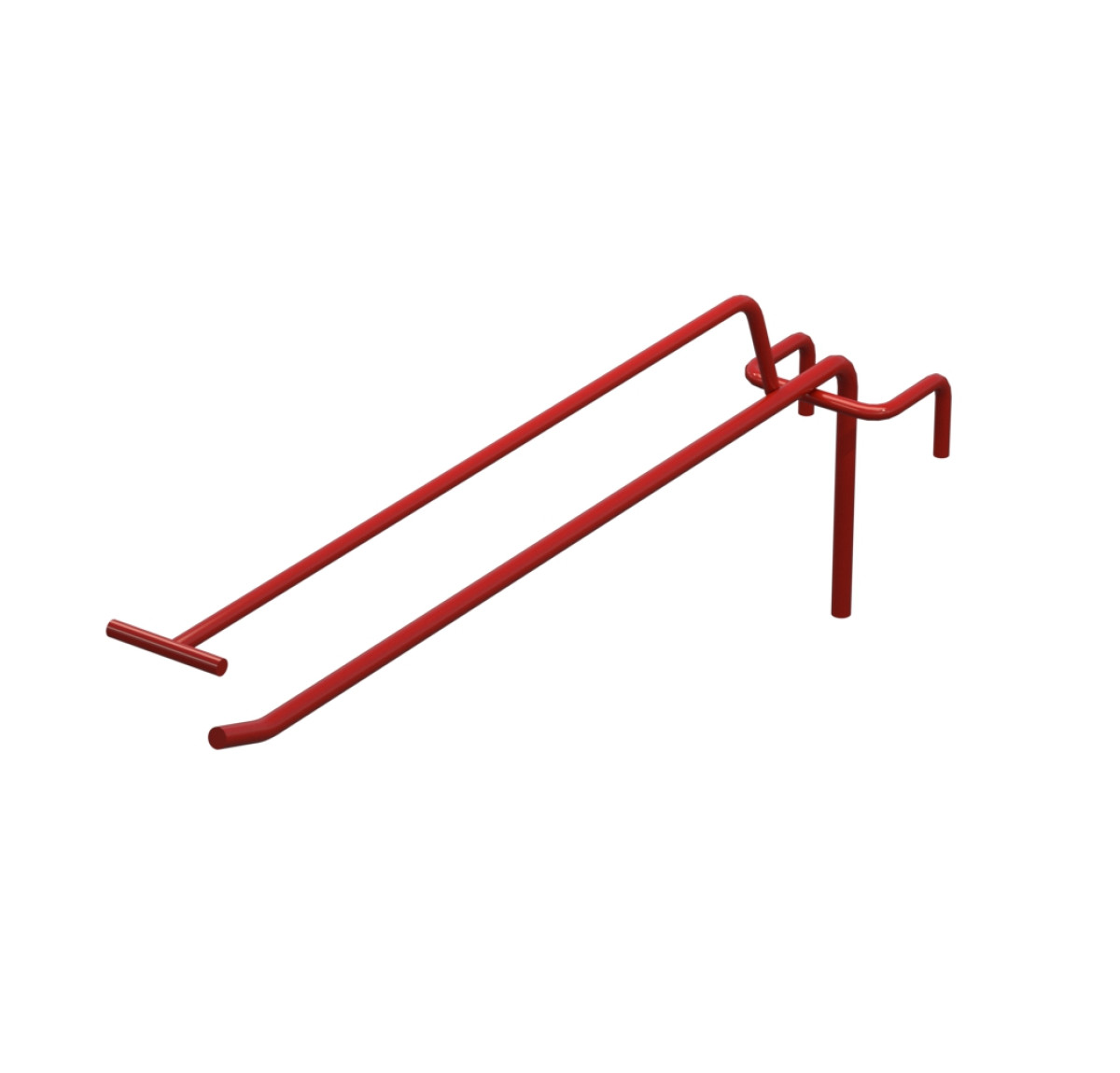 Крючок одинарный с ценникодержателем L-250 мм D-5 мм для сетки Ral 3020