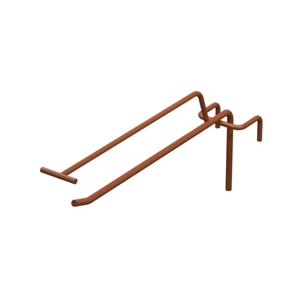 Крючок одинарный с ценникодержателем L-200 мм D-5 мм для сетки Ral 8023