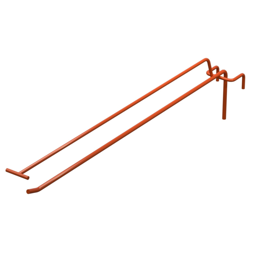 Крючок одинарный с ценникодержателем L-400 мм D-5 мм для сетки Ral 2004