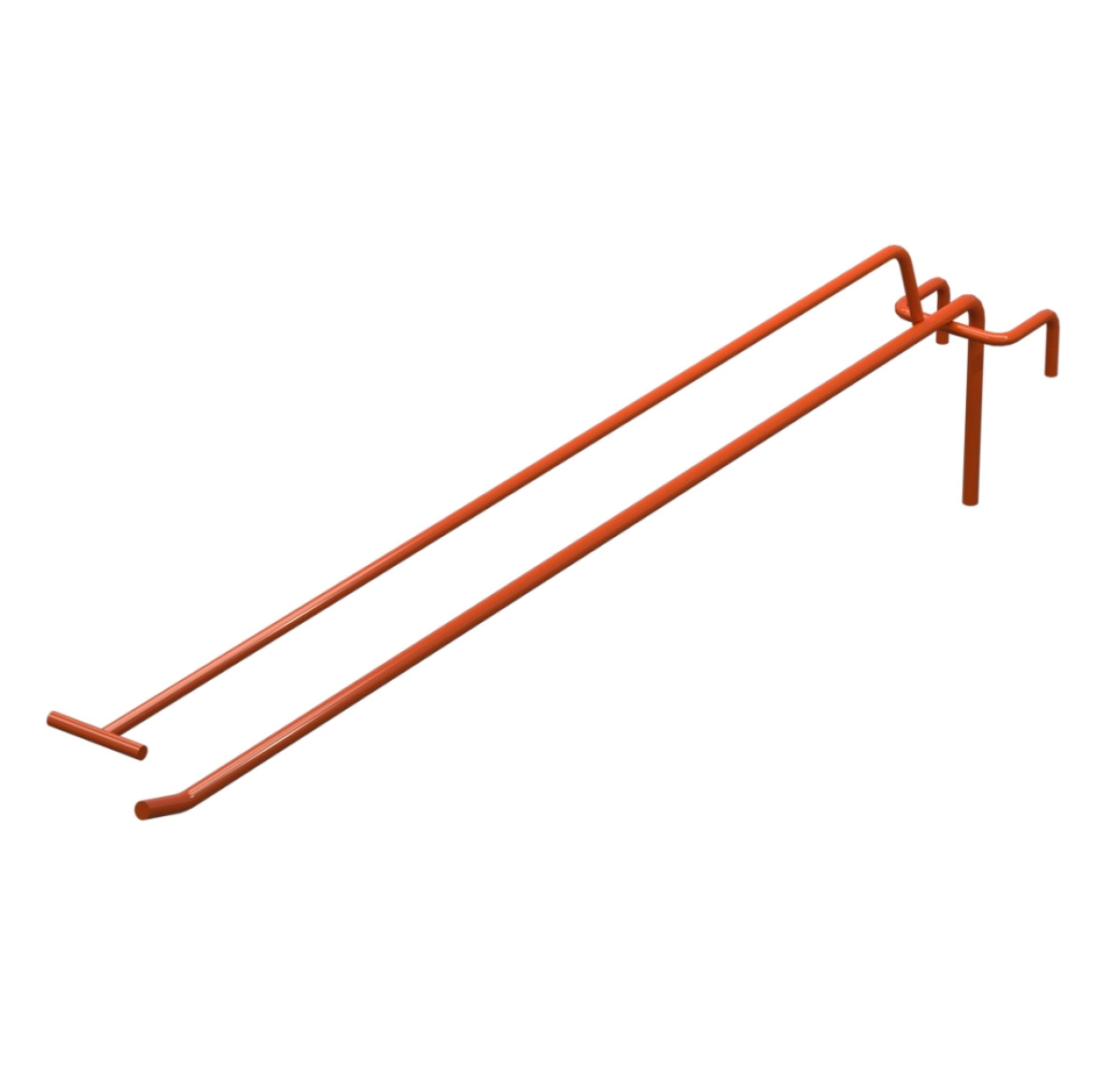 Крючок одинарный с ценникодержателем L-400 мм D-5 мм для сетки Ral 2004