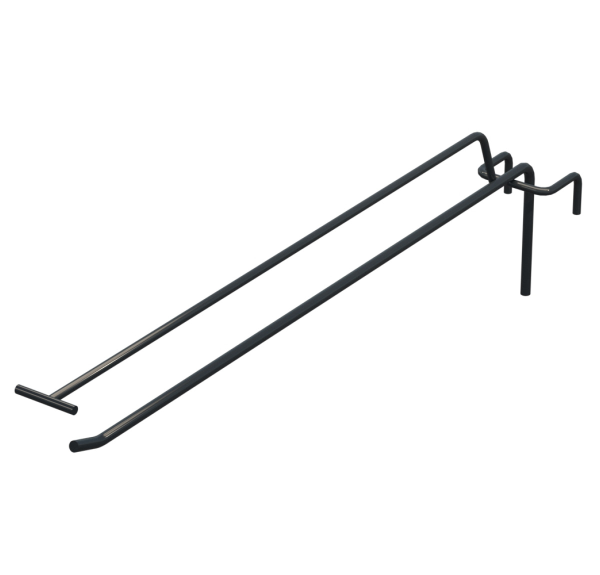 Крючок одинарный с ценникодержателем L-350 мм D-5 мм для сетки Ral 7016