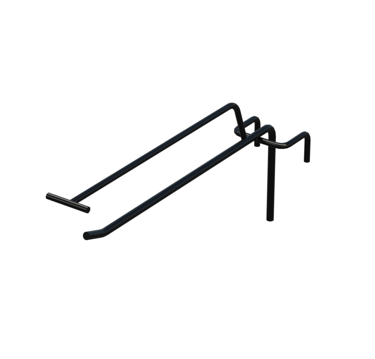 Крючок одинарный с ценникодержателем L-200 мм D-5 мм для сетки Ral 9005