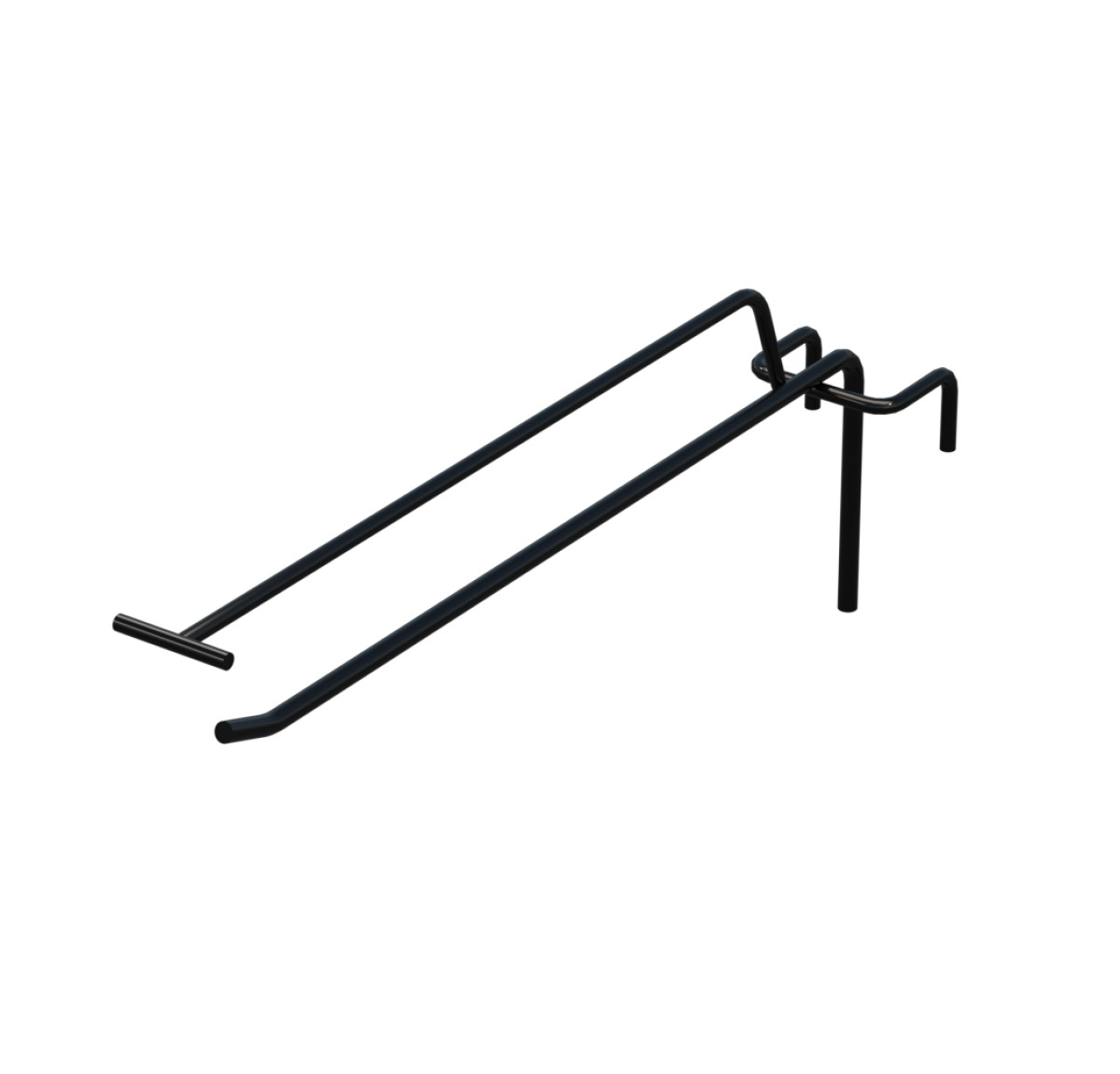 Крючок одинарный с ценникодержателем L-250 мм D-5 мм для сетки Ral 9005