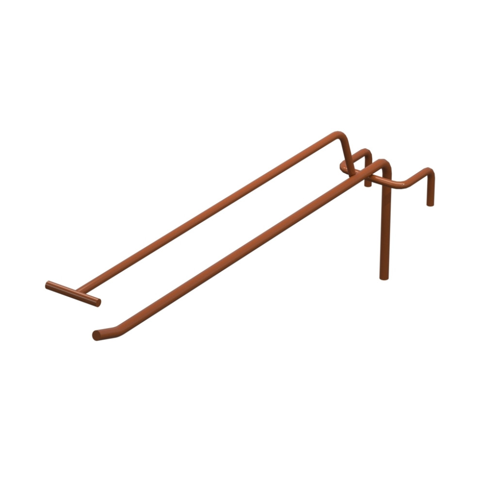 Крючок одинарный с ценникодержателем L-250 мм D-5 мм для сетки Ral 8023