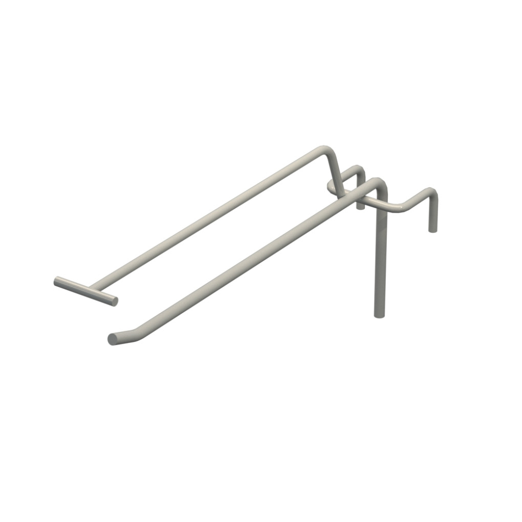 Крючок одинарный с ценникодержателем L-200 мм D-5 мм для сетки Ral 7035