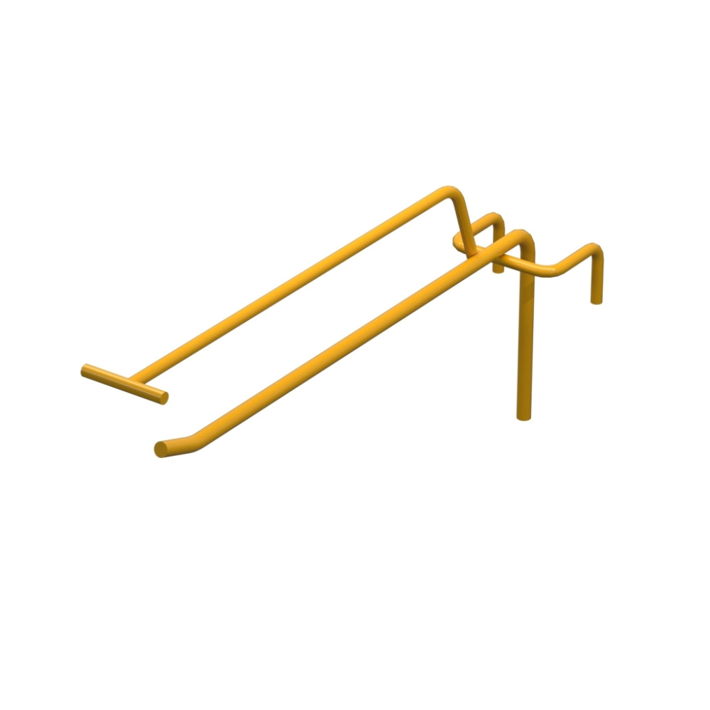 Крючок одинарный с ценникодержателем L-200 мм D-5 мм для сетки Ral 1023