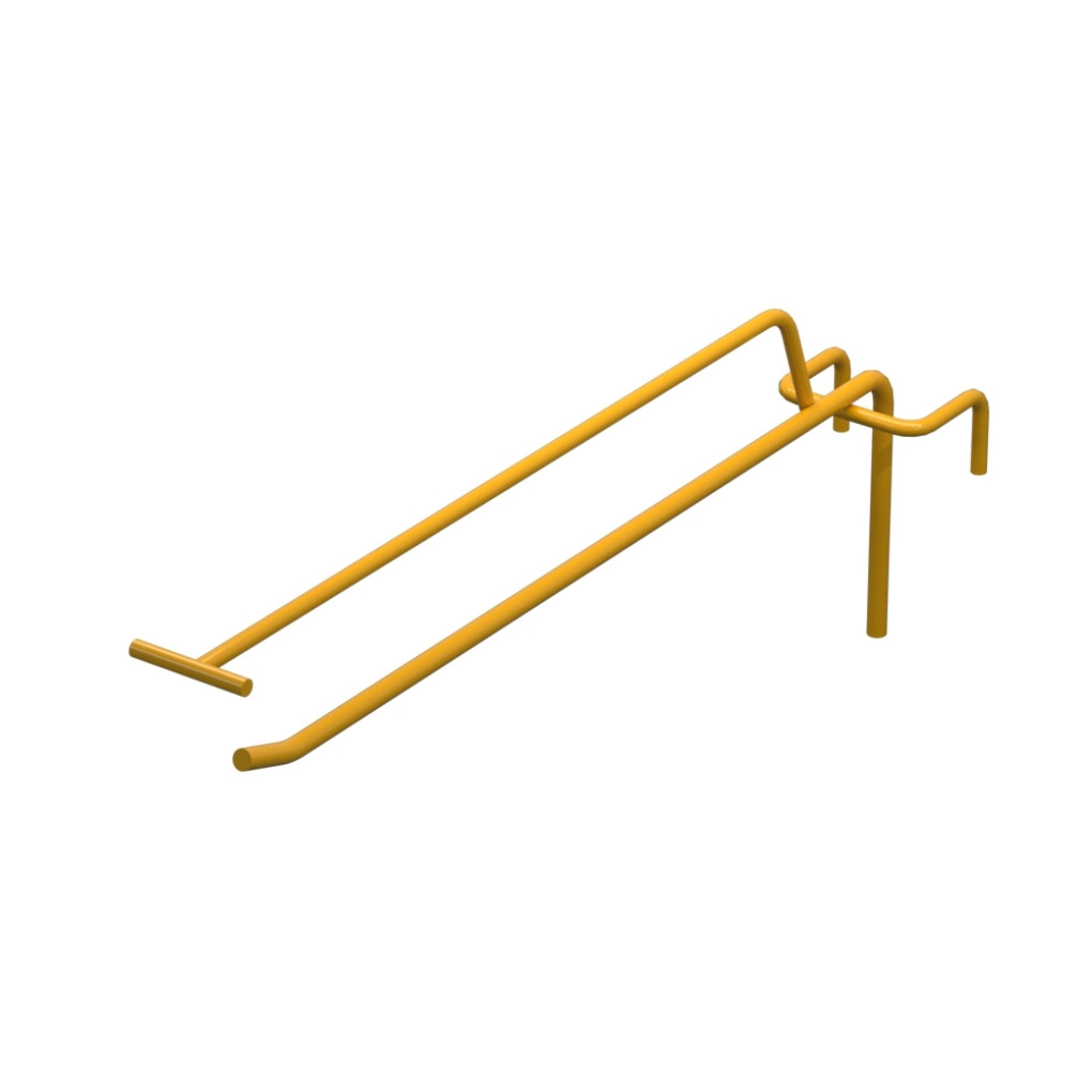 Крючок одинарный с ценникодержателем L-250 мм D-5 мм для сетки Ral 1023