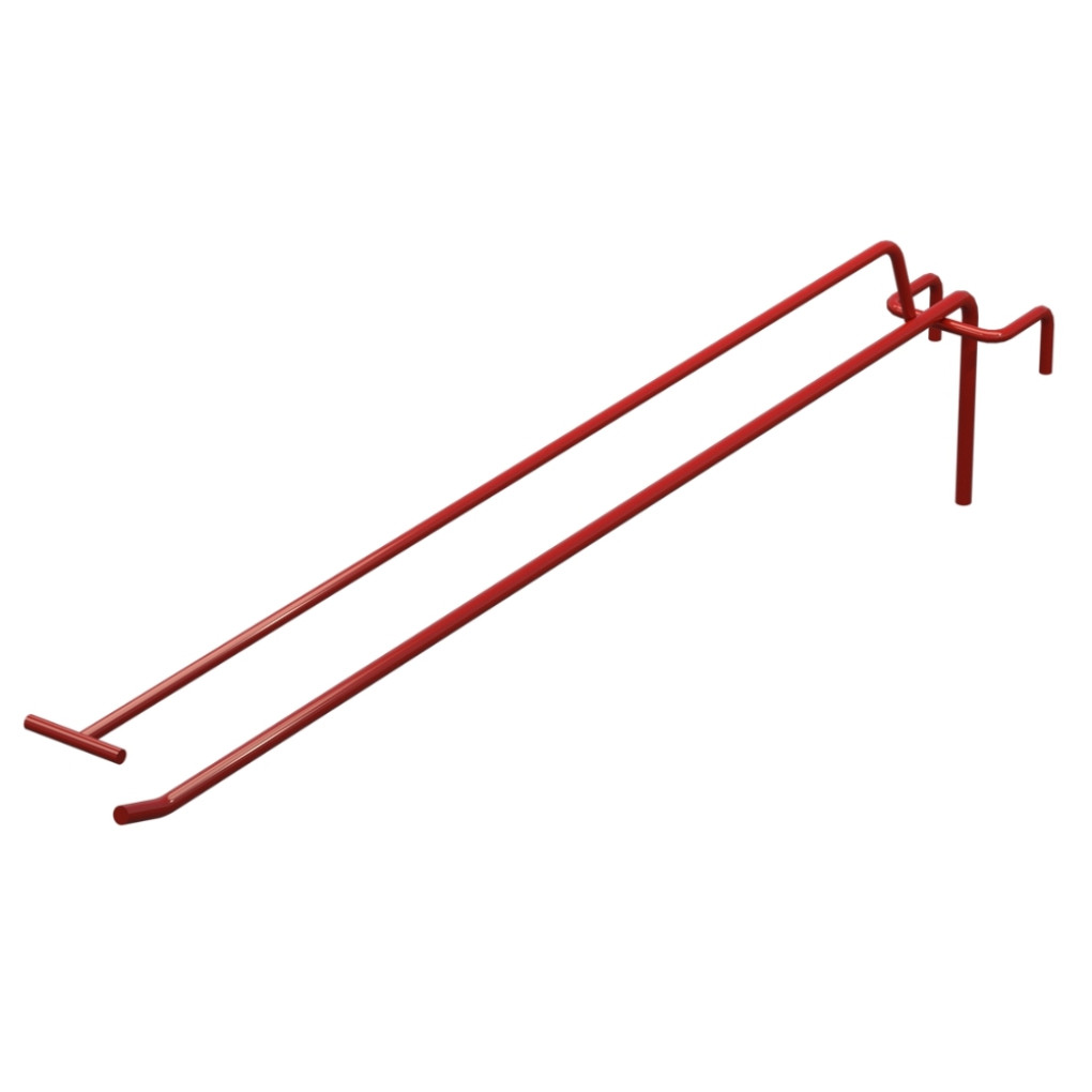 Крючок одинарный с ценникодержателем L-400 мм D-5 мм для сетки Ral 3020