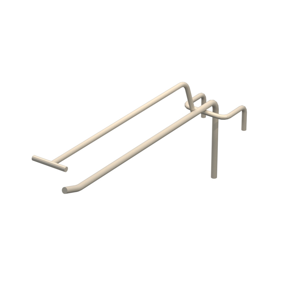 Крючок одинарный с ценникодержателем L-200 мм D-5 мм для сетки Ral 9001