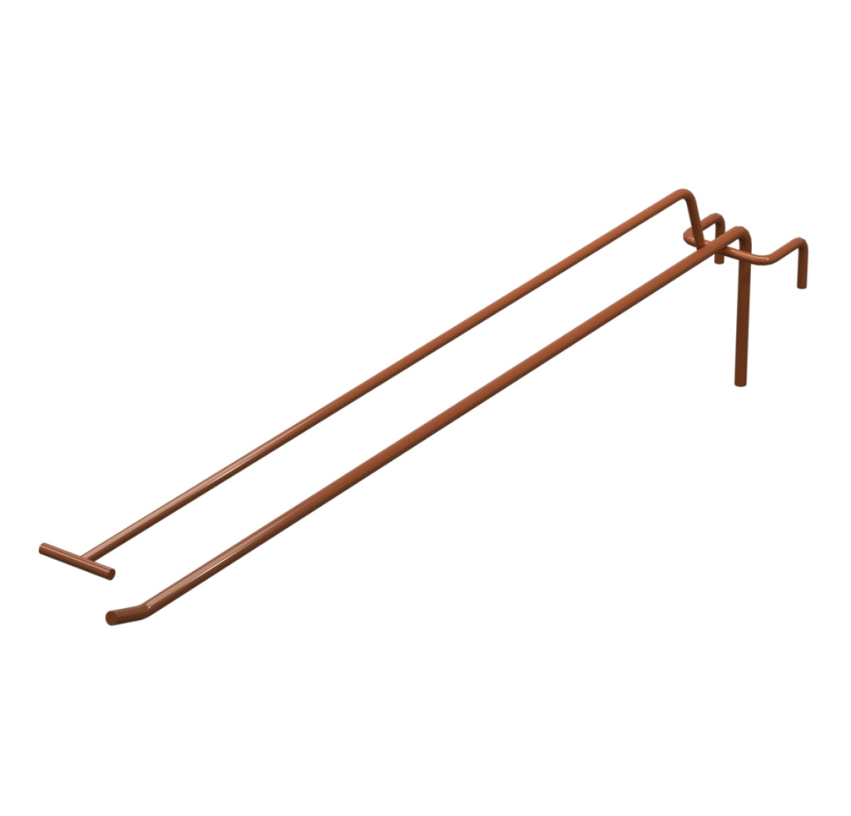 Крючок одинарный с ценникодержателем L-400 мм D-5 мм для сетки Ral 8023