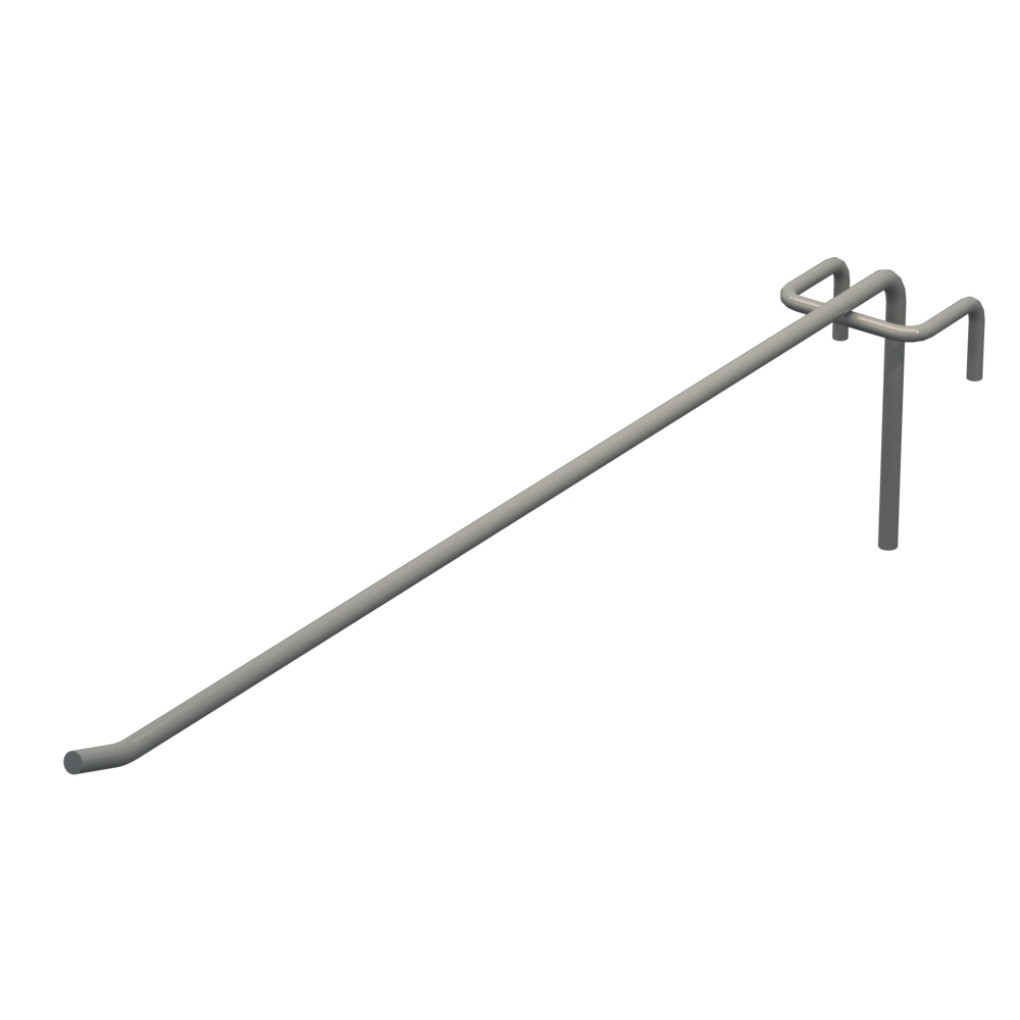 Гачок одинарний L-300 мм D-5 мм для сітки RAL 9006 Сірий