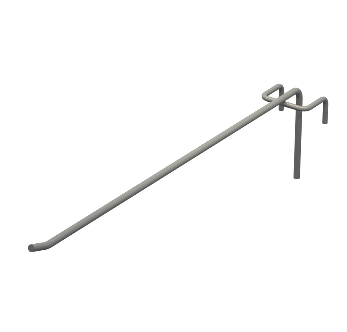 Гачок одинарний L-300 мм D-5 мм для сітки RAL 9006 Сірий