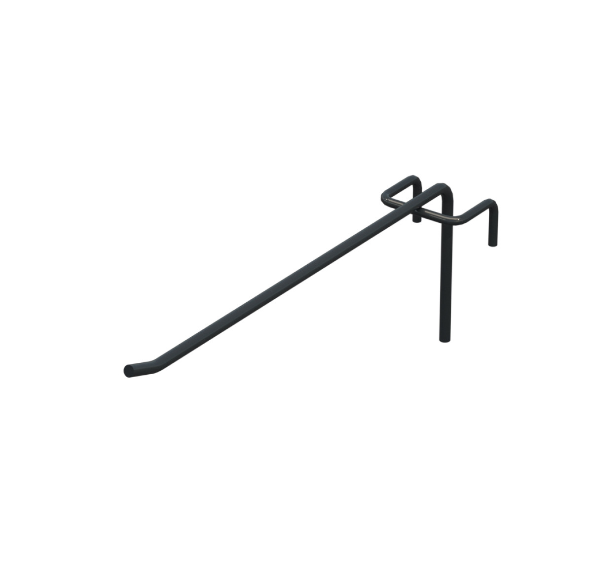 Гачок одинарний L-200 мм D-5 мм для сітки RAL 7016 Графіт