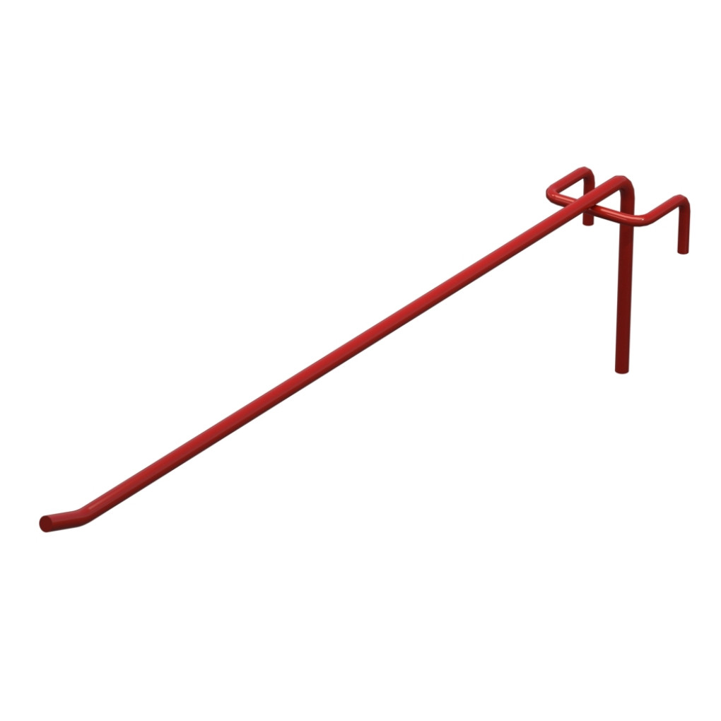 Гачок одинарний L-300 мм D-5 мм для сітки RAL 3020 Червоний