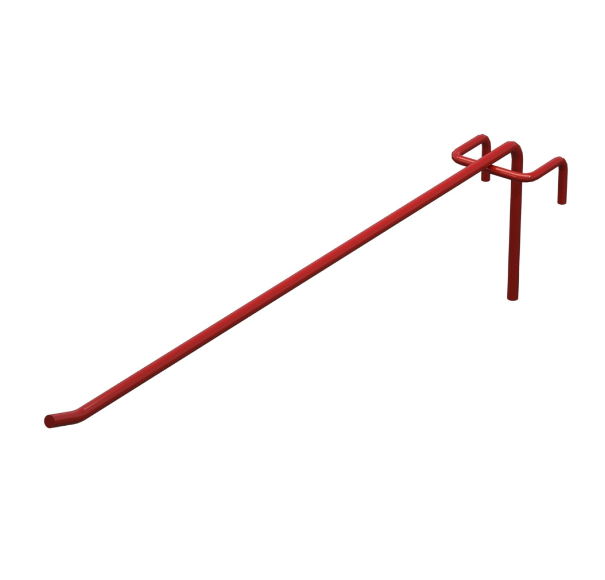 Гачок одинарний L-300 мм D-5 мм для сітки RAL 3020 Червоний