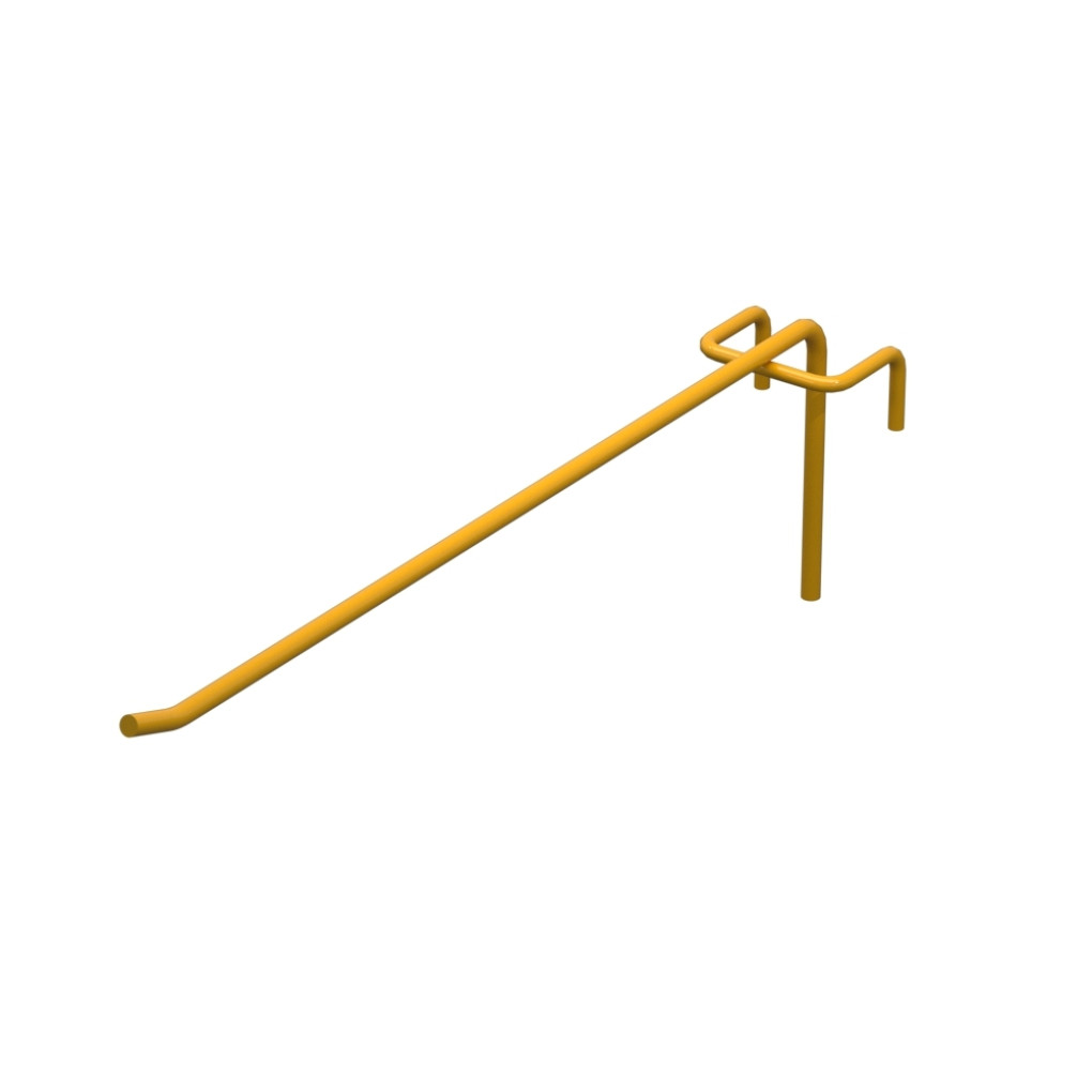 Гачок одинарний L-250 мм D-5 мм для сітки RAL 1023 Жовтий