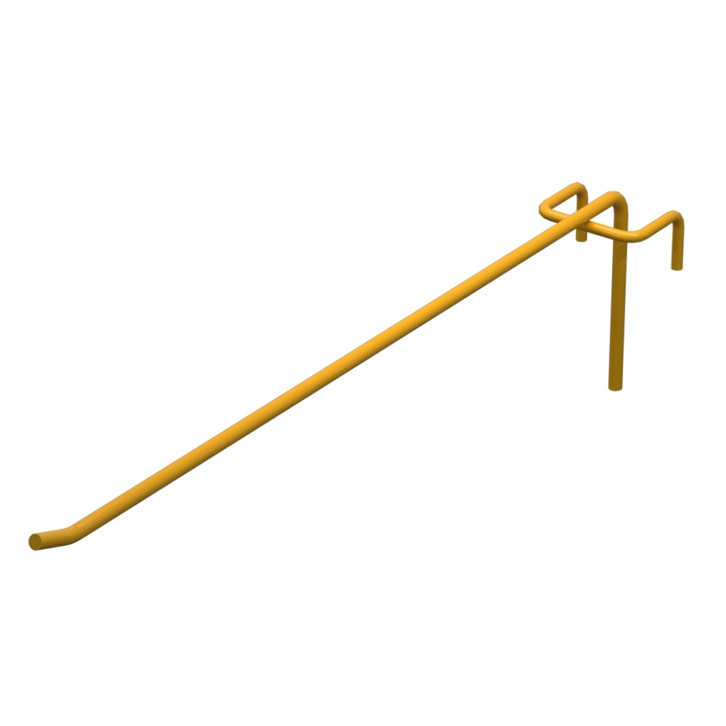 Гачок одинарний L-300 мм D-5 мм для сітки RAL 1023 Жовтий