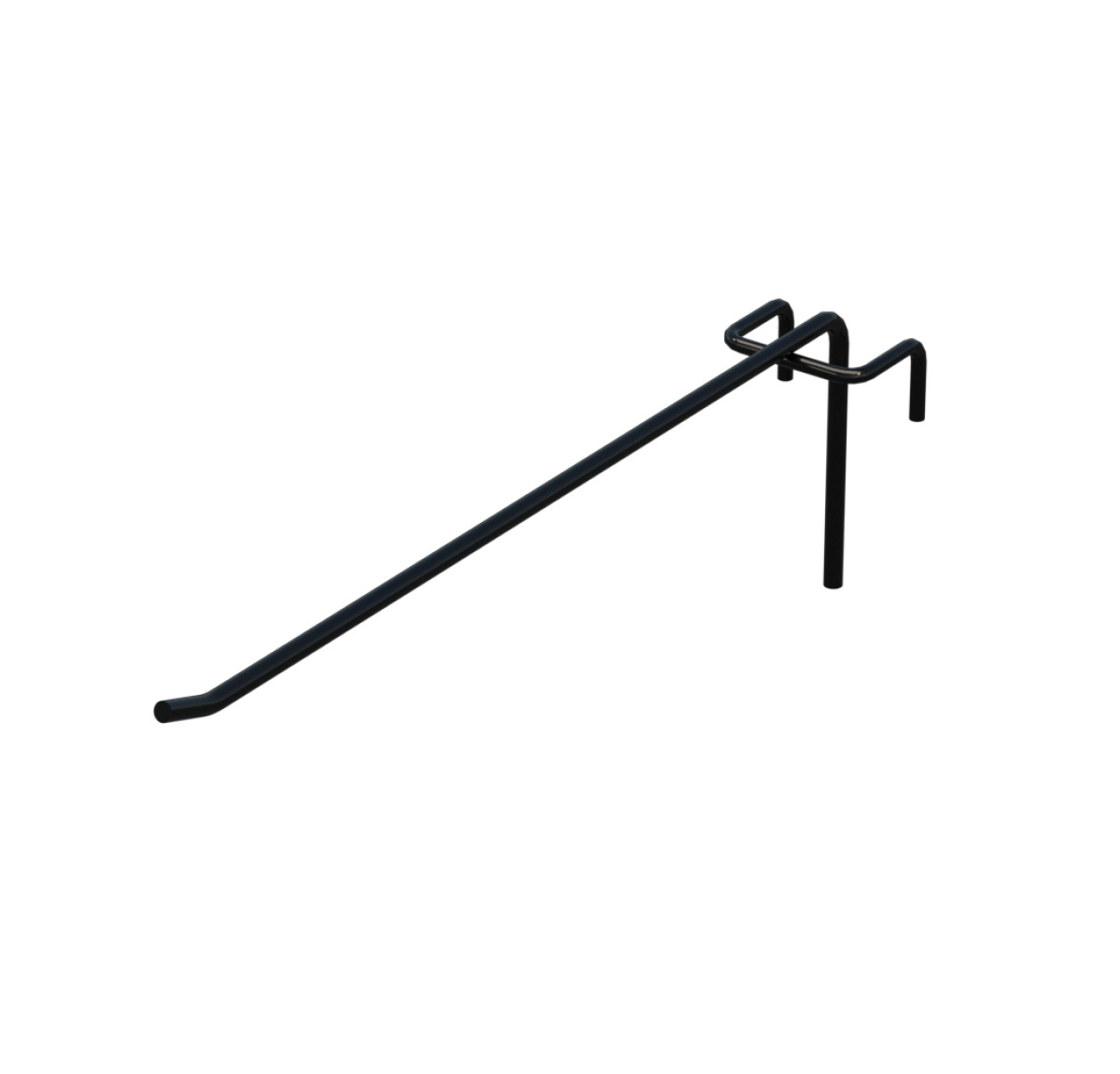 Гачок одинарний L-250 мм D-5 мм для сітки RAL 9005 Чорний