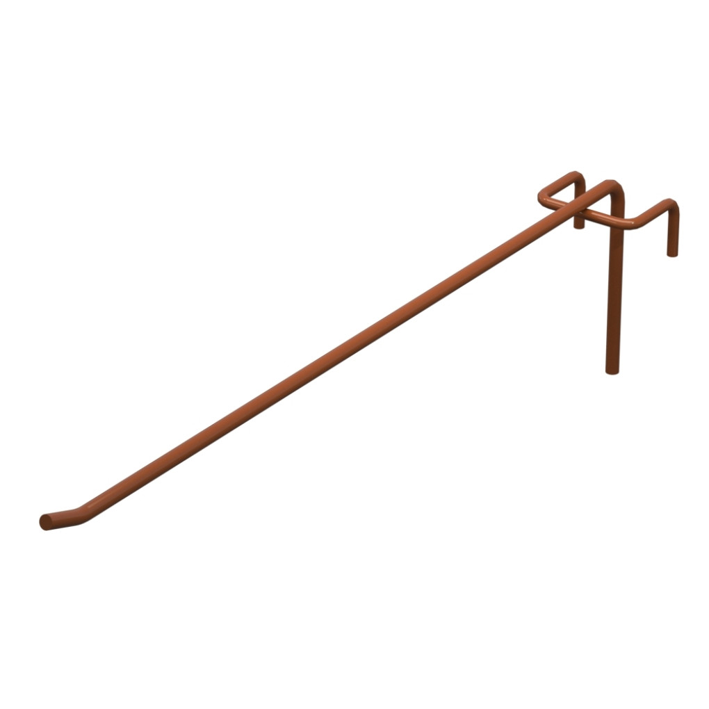 Гачок одинарний L-300 мм D-5 мм для сітки RAL 8023 Коричневий