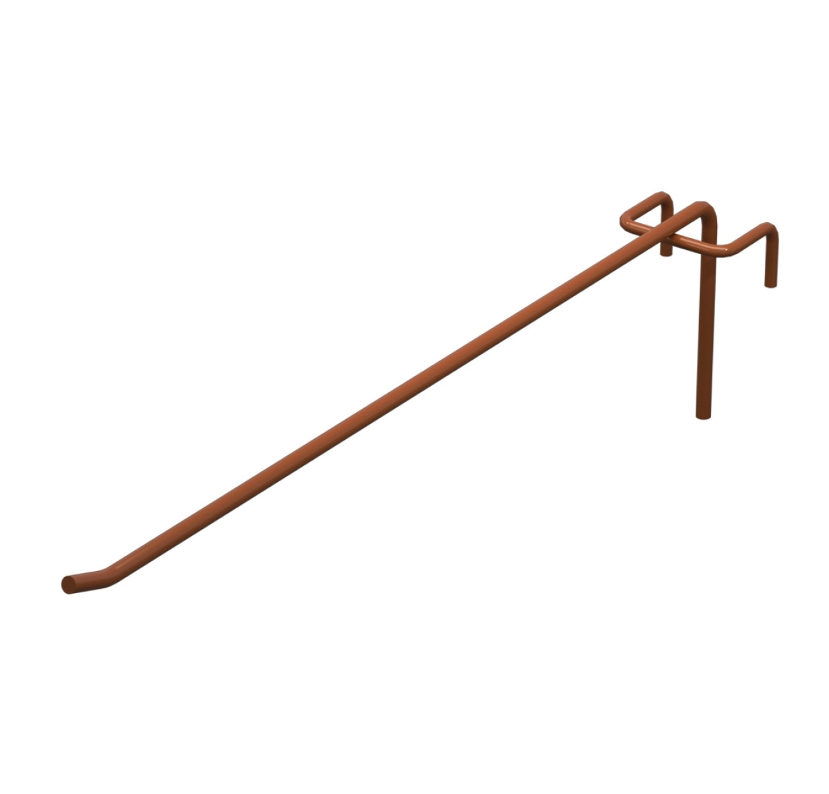 Гачок одинарний L-300 мм D-5 мм для сітки RAL 8023 Коричневий