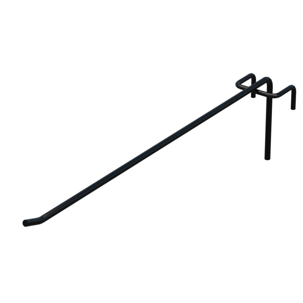 Гачок одинарний L-300 мм D-5 мм для сітки RAL 9005 Чорний
