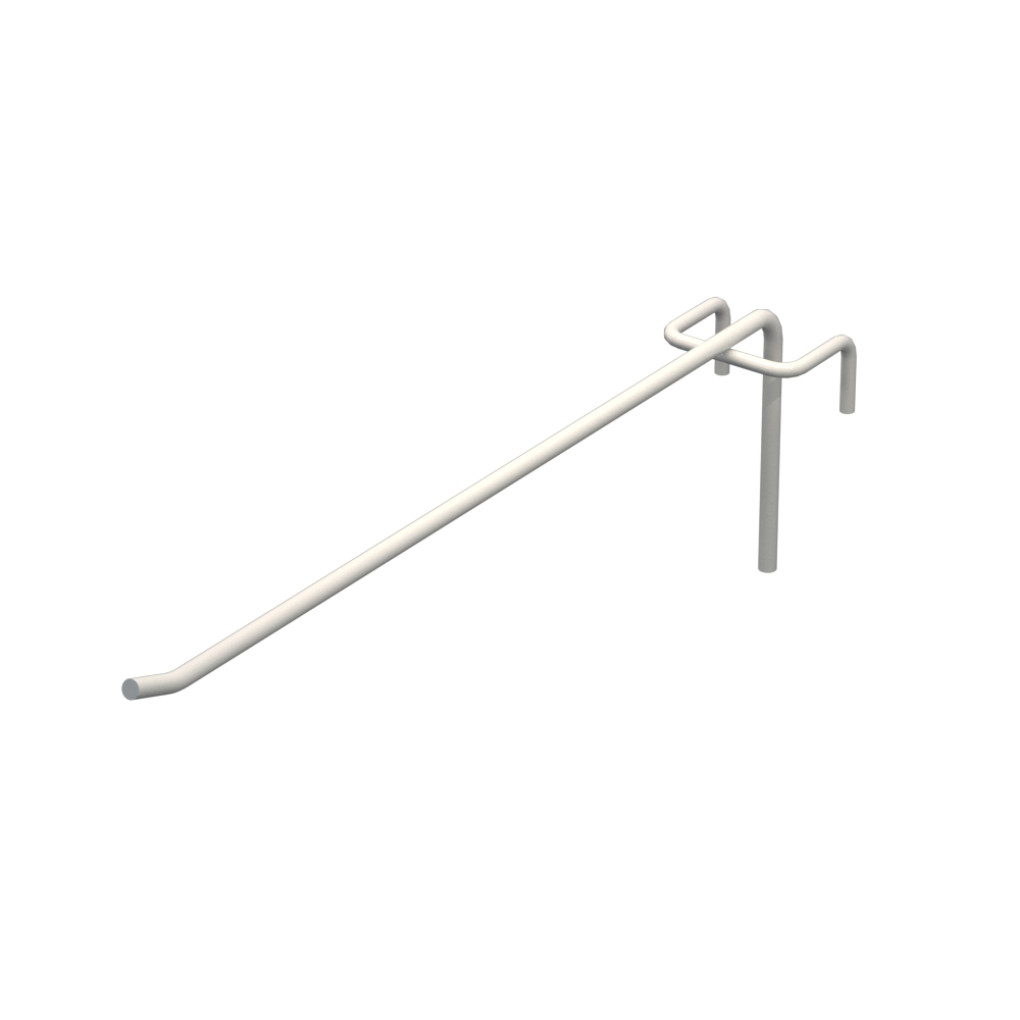 Гачок одинарний L-250 мм D-5 мм для сітки RAL 9003 Білий