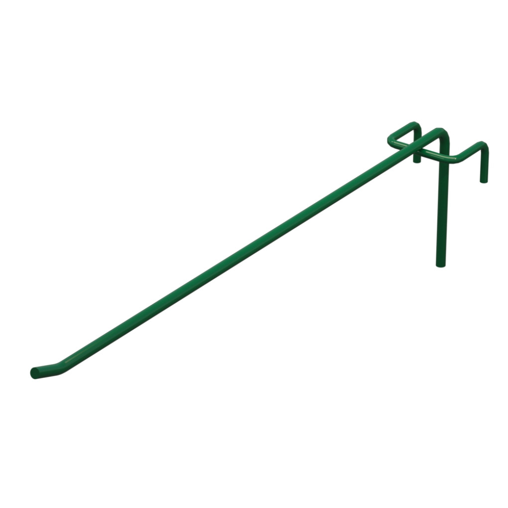 Гачок одинарний L-300 мм D-5 мм для сітки RAL 6029 Зелений
