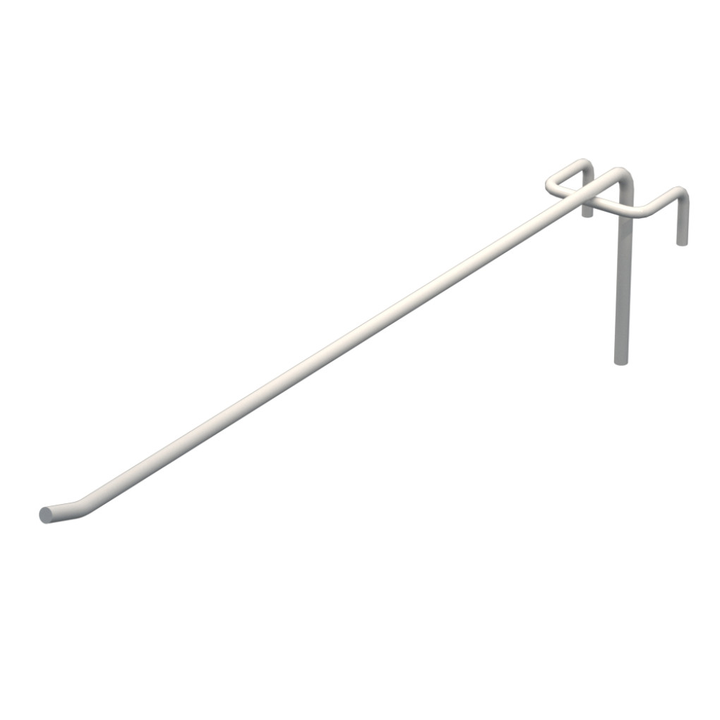 Гачок одинарний L-300 мм D-5 мм для сітки RAL 9003 Білий