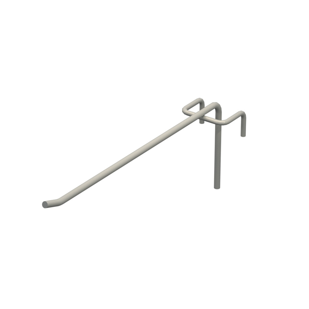 Гачок одинарний L-200 мм D-5 мм для сітки RAL 7035 Світло-сірий