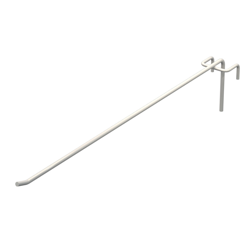 Гачок одинарний L-400 мм D-5 мм для сітки RAL 9003 Білий