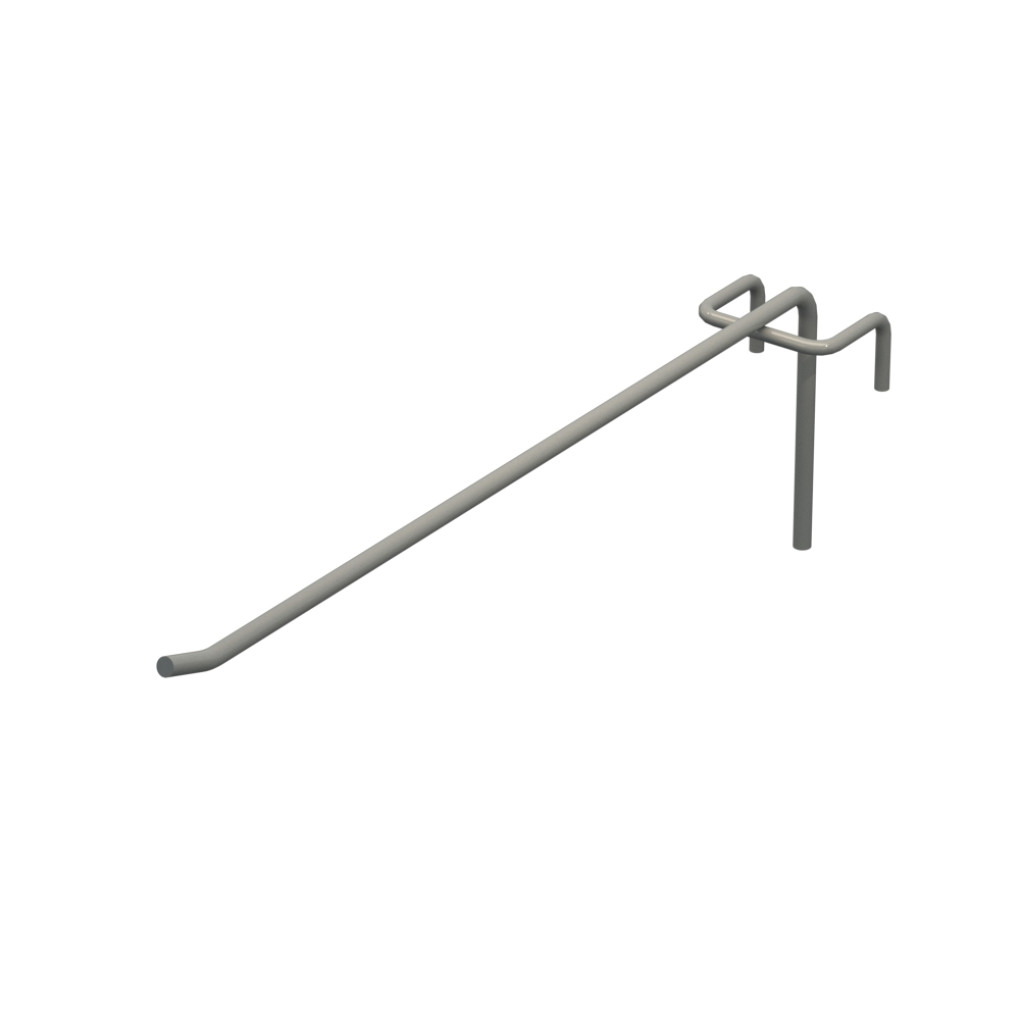 Гачок одинарний L-250 мм D-5 мм для сітки RAL 9006 Сірий
