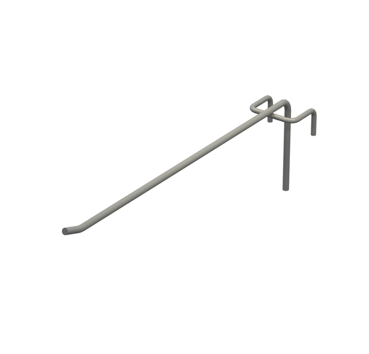 Гачок одинарний L-250 мм D-5 мм для сітки RAL 9006 Сірий