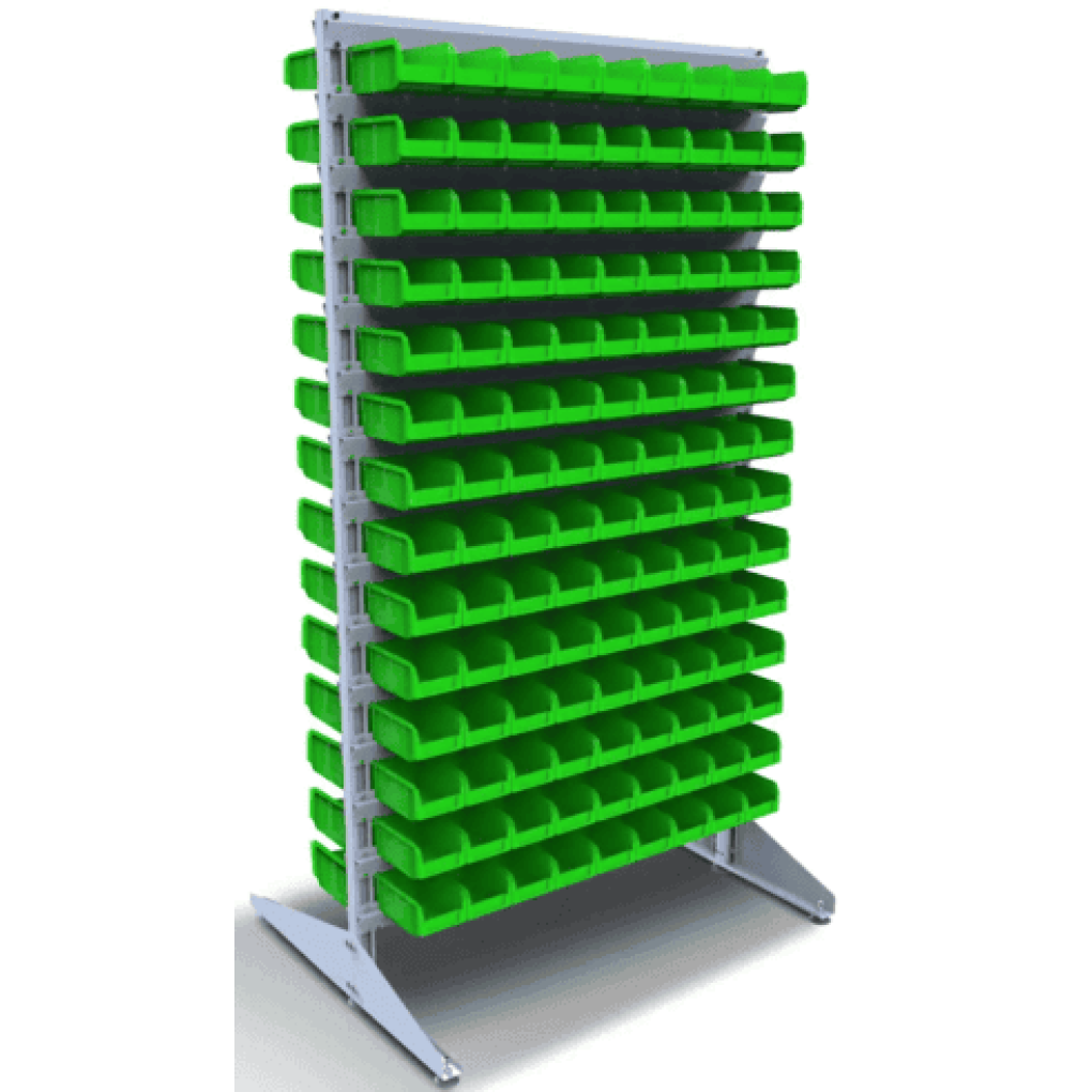 Стеллаж под метизные изделия - 252 пластиковых ящика для запчастей