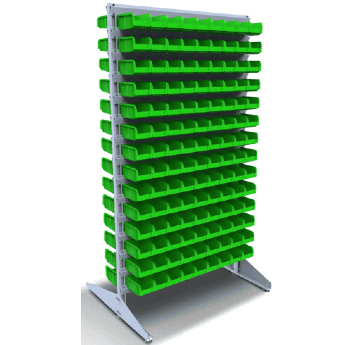 Стеллаж под метизные изделия - 252 пластиковых ящика для запчастей