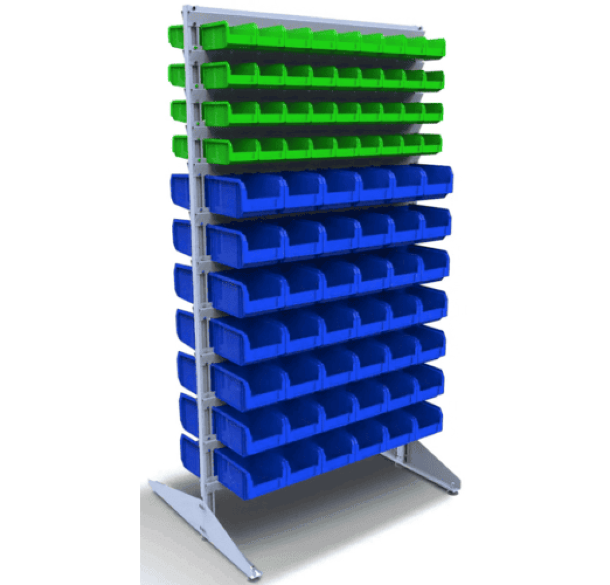 Стеллажи для метизов - 156 ящиков пластиковых для магазина