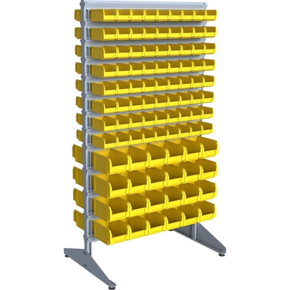 Стеллаж для метизов с пластиковыми ящиками - 192 бокса