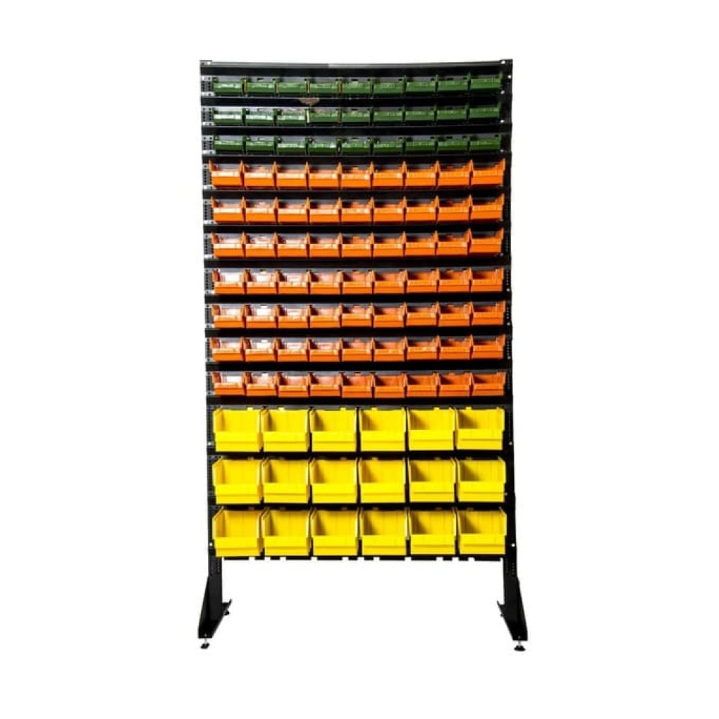 Стеллаж двусторонний под метизы 1800 мм на производство - 216 боксов