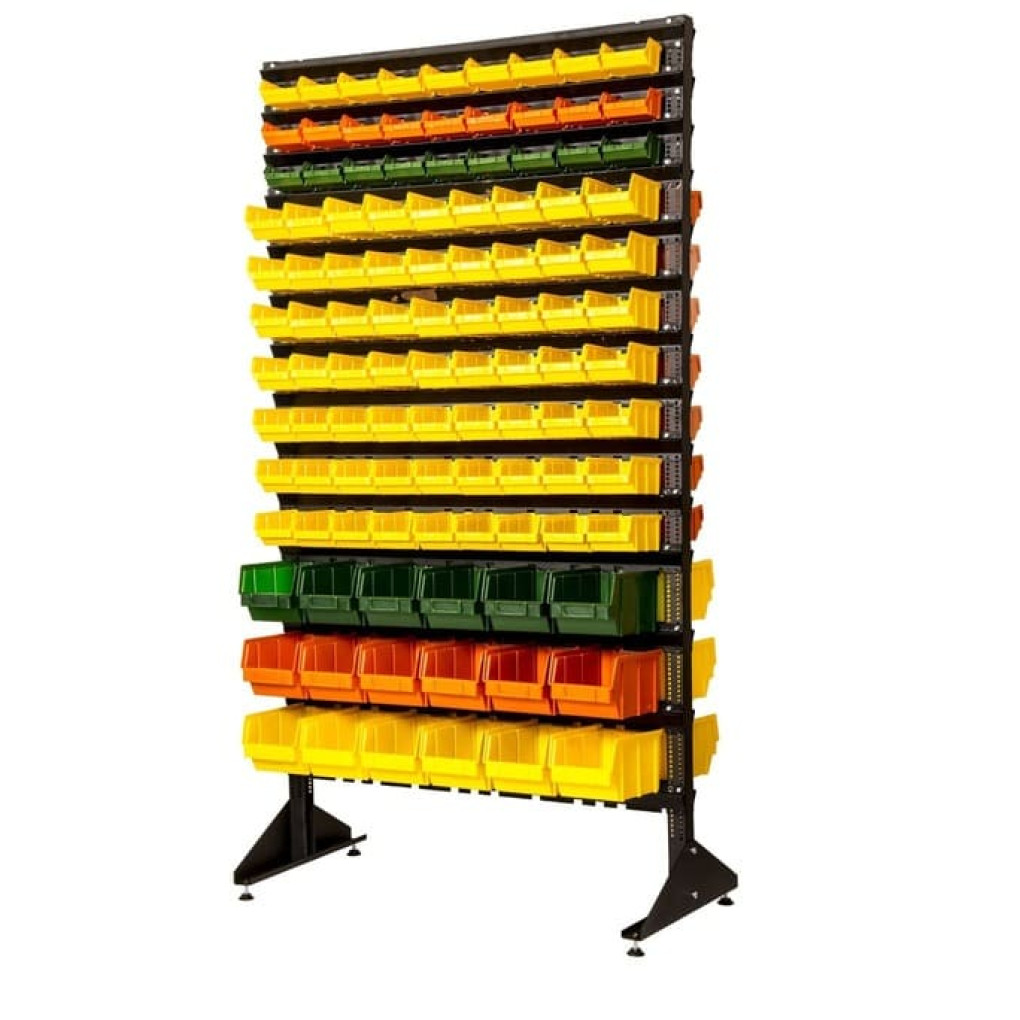 Стеллаж двусторонний под метизы 1800 мм на производство - 216 боксов