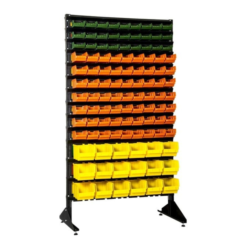 Стеллаж двусторонний под метизы 1800 мм на производство - 216 боксов