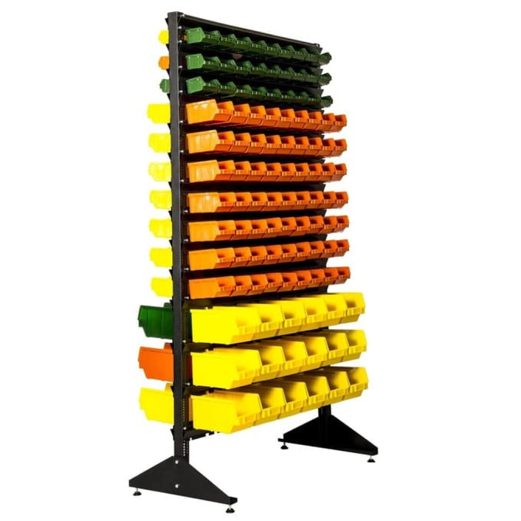 Стеллаж двусторонний под метизы 1800 мм на производство - 216 боксов