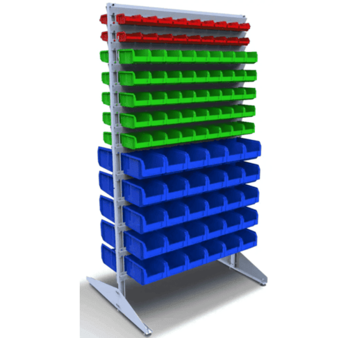 Стеллаж сна 186 пластиковых лотка для производсва и склада