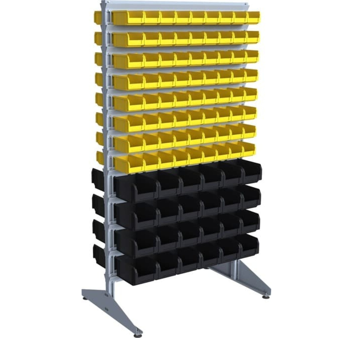 Стеллаж под метизы двусторонний - 192 контейнера