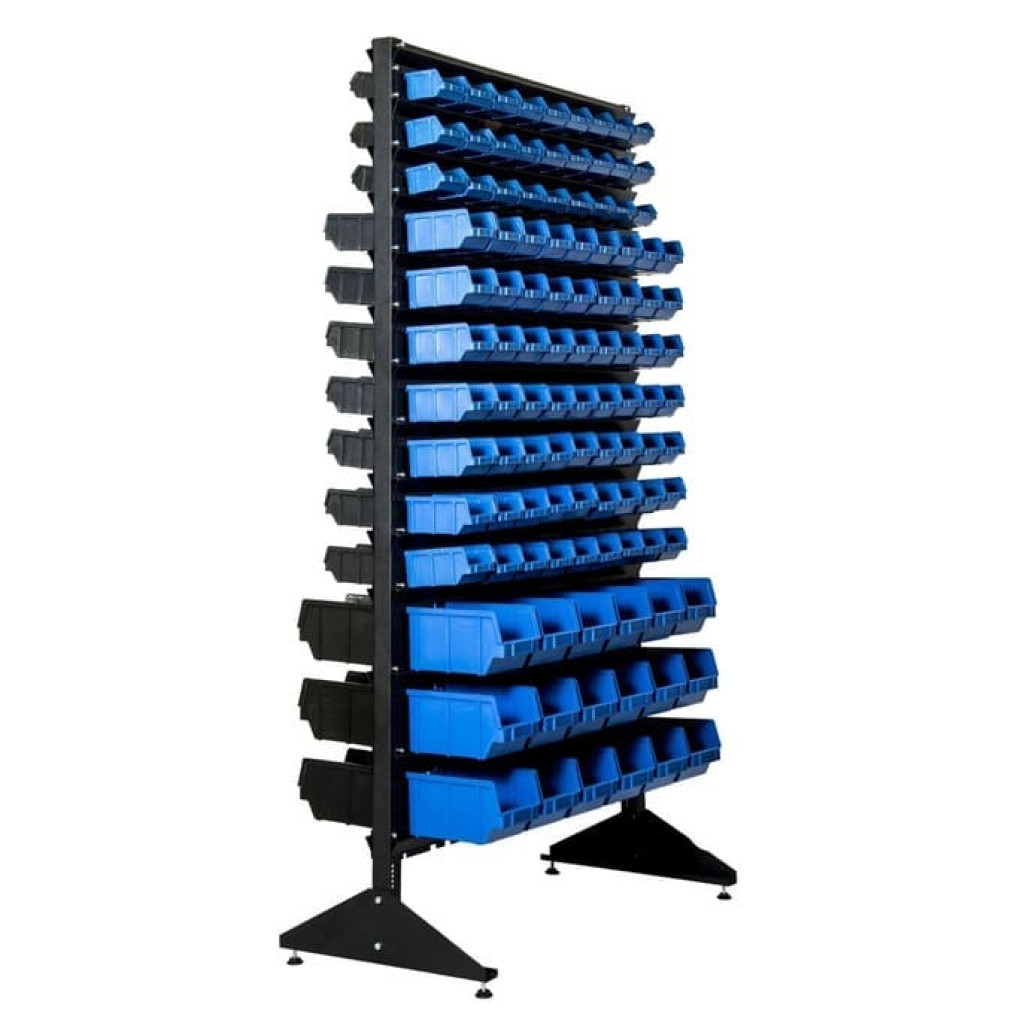 Стеллаж двусторонний с пластиковыми кюветами - 216 шт