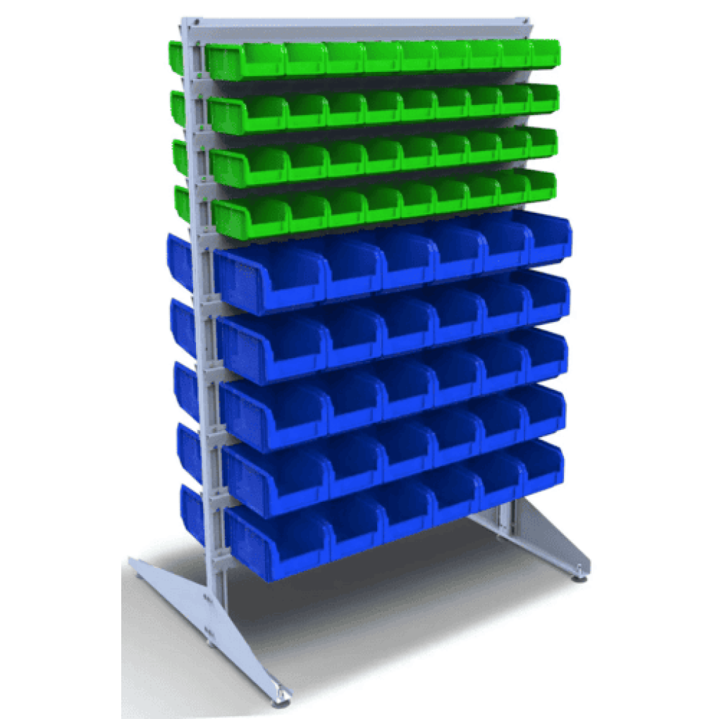 Двусторонний стеллаж для метизов для склада - 132 лотка